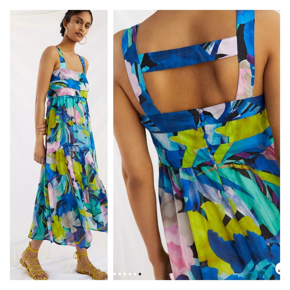 Anthropologie Sunny Midi Dress Size L - Picture 3 of 13
